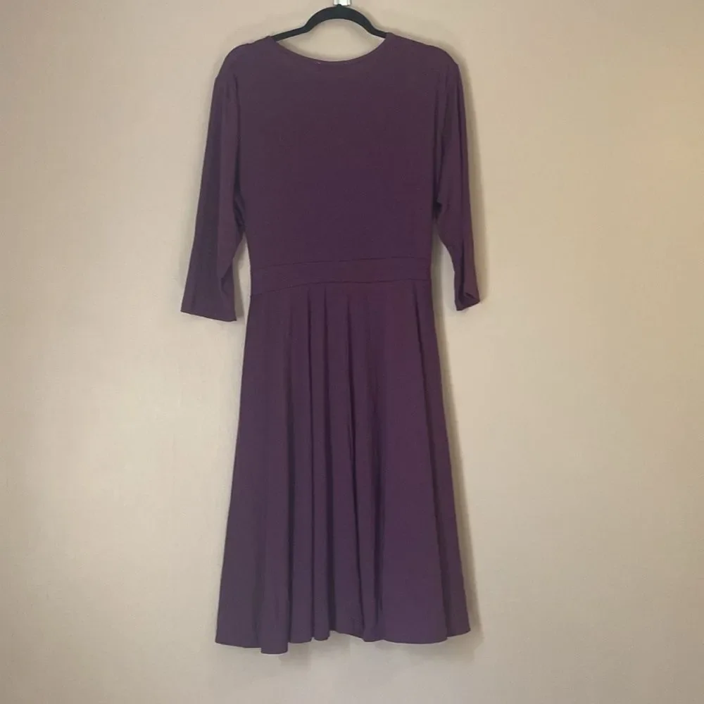 Nemidor Purple Faux Wrap Midi Dress 2XL (16) - Picture 2 of 6